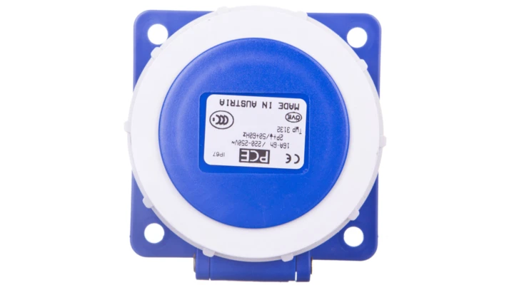 Gniazdo tablicowe 16A 3P 230V /75x75/ niebieskie IP67 POWER TWIST 3132-6