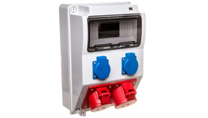 Rozdzielnica budowlana RS-9 9- mod. 2x2P+Z, 16A/5P, 32A/5P, IP44 bez zabezpieczeń 6223-00