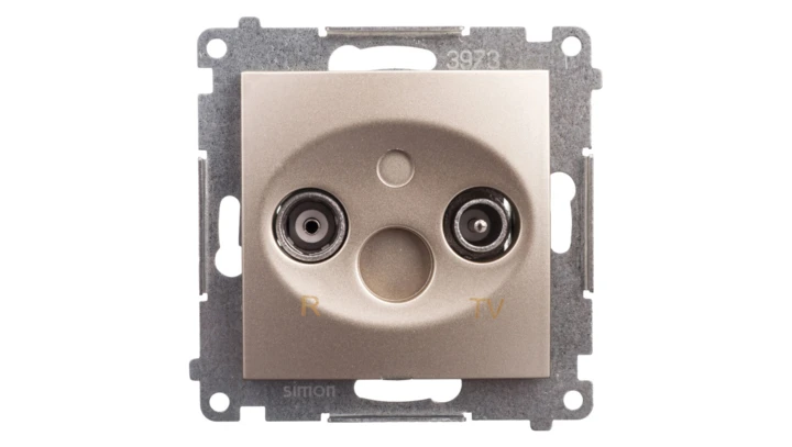 Simon 54 Gniazdo antenowe RD/TV końcowe separowane złoty mat DAK.01/44