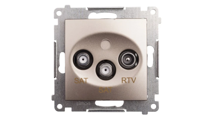 Simon 54 Gniazdo antenowe SAT/SAT/RTV końcowe złoty mat DASK2.01/44