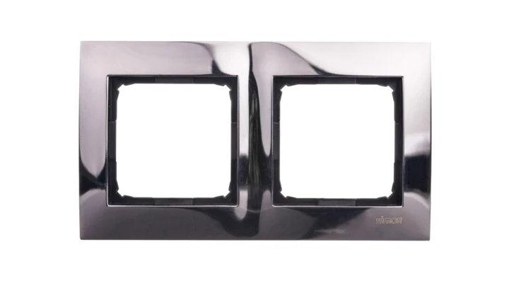 Simon 54 Premium Ramka podwójna metalowa ciemna stal DR2/67