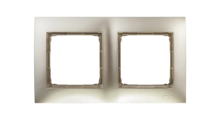 Simon 54 Premium Ramka podwójna złoty mat DR2/44