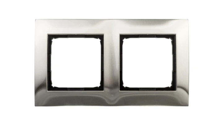Simon 54 Premium Ramka podwójna metalowa inox DR2/61