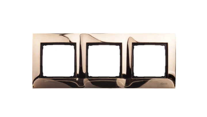 Simon 54 Premium Ramka potrójna metalowa złoto DR3/66
