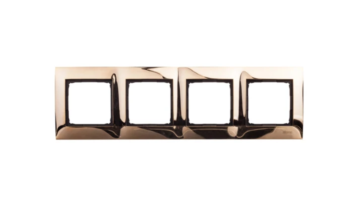 Simon 54 Premium Ramka poczwórna metalowa złoto DR4/66