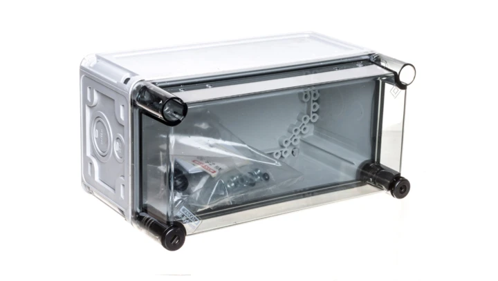 Obudowa Mi z zawiasami, IP 65, wlk.1 - 165x300x170, pokrywa przezroczysta Mi 9100 20001043