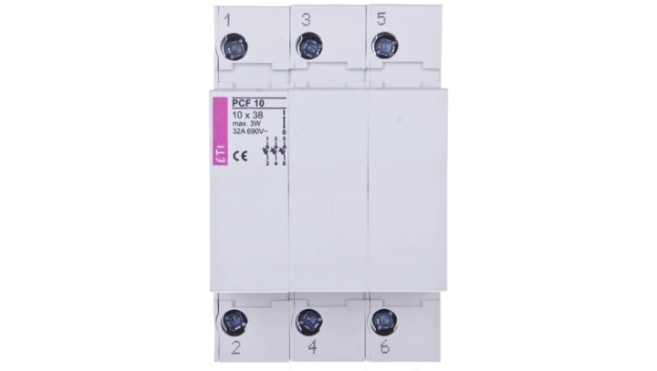 Rozłącznik bezpiecznikowy cylindryczny 3P 32A 10x38mm PCF 002550004