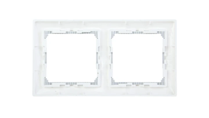 VALENA Ramka podwójna pozioma biała/srebro 770492