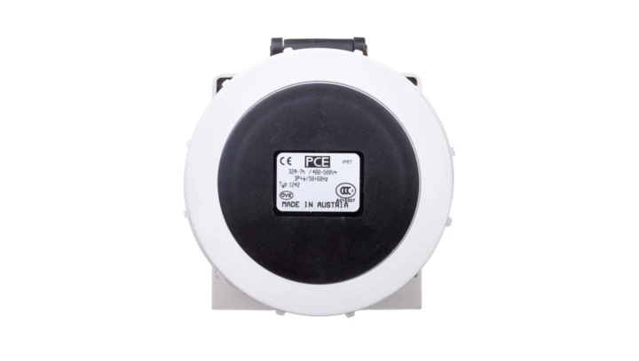 Gniazdo stałe 32A 4P 500V czarne IP67 /bez dławnicy/ 1242-7