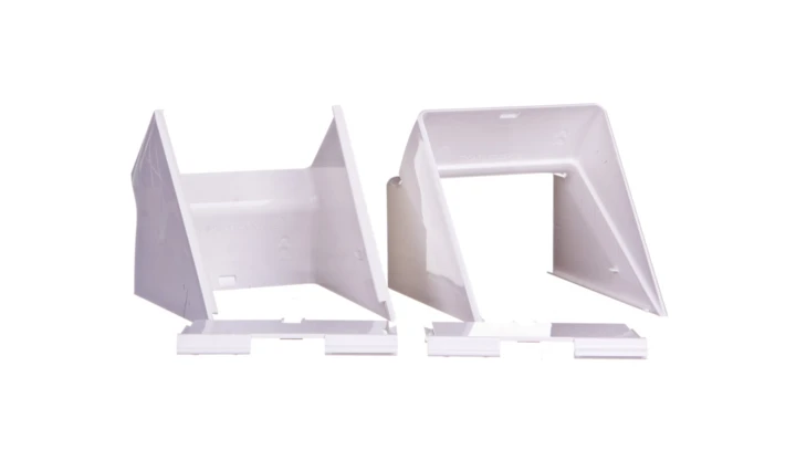 Simon Connect Kąt wewnętrzny regulowany Cabloplus PVC 90x55mm czysta biel TKA103208/9