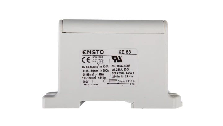 Złączka szynowa 2-przewodowa 35-150mm2 szara KE63