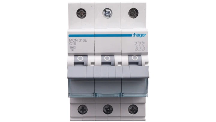 Wyłącznik nadprądowy 3P C 16A 6kA AC MCN316E