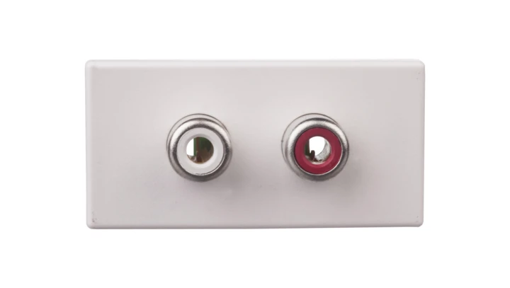 Simon Connect Gniazdo K45/2 audio 2xRCA /Cinch/ czysta biel K101B/9