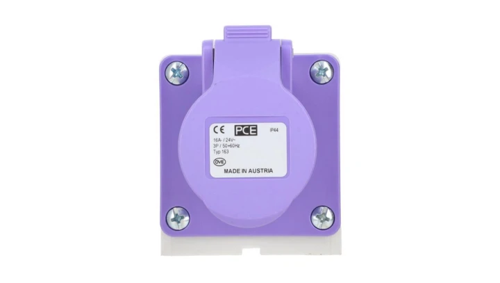 Gniazdo stałe 16A 3P 20-25V fioletowe IP44 163v
