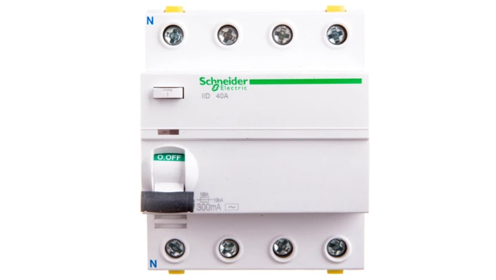 Wyłącznik różnicowoprądowy 4P 40A 0,3A typ AC iID A9Z14440