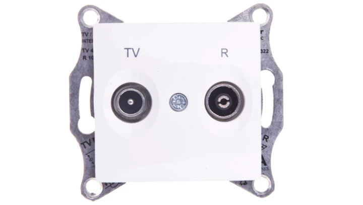 Sedna Gniazdo antenowe kremowy RTV przelotowe SDN3301823