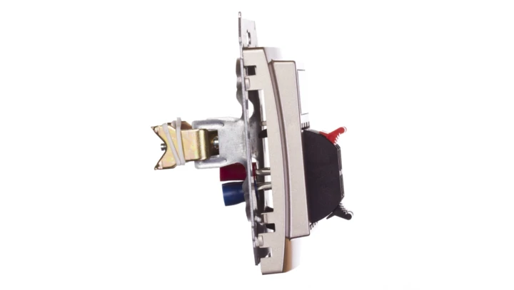 Simon Basic Gniazdo głośnikowe podwójne z polem opisowym satynowe BMGL3.01/29