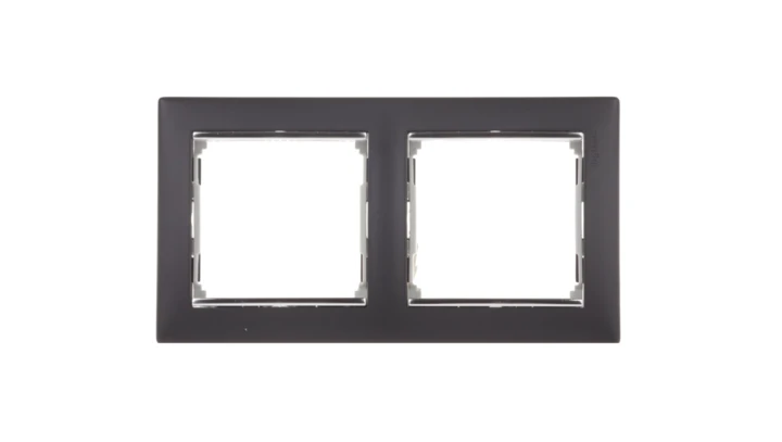VALENA Ramka podwójna pozioma czarna/srebro 770392