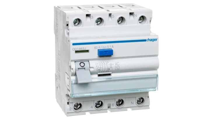 Wyłącznik różnicowoprądowy 4P 63A 0,1A typ AC CEC463J
