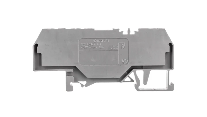 Złączka bezpiecznikowa 4mm2 szary 10A DIN 35mm 281-610 /50szt./