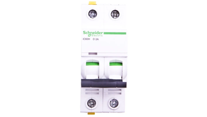Wyłącznik nadprądowy 2P D 2A 10kA AC iC60H-D2-2 A9F08202