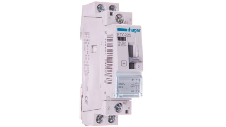 Stycznik taryfowy ze sterowaniem ręcznym 25A 2Z 0R 230V AC ETC225
