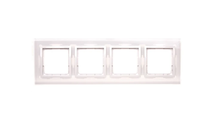 Simon 54 Nature Ramka poczwórna szkło BIAŁA PERŁA DRN4/70