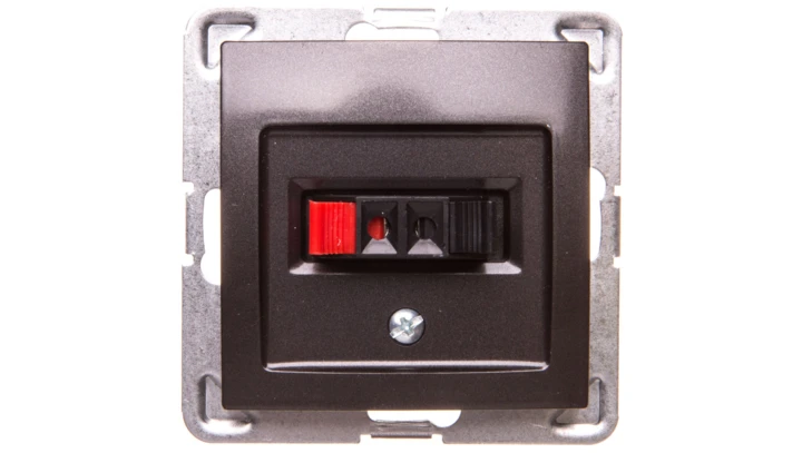 IMPRESJA Gniazdo głośnikowe pojedyncze antracyt GG-1Y/m/50