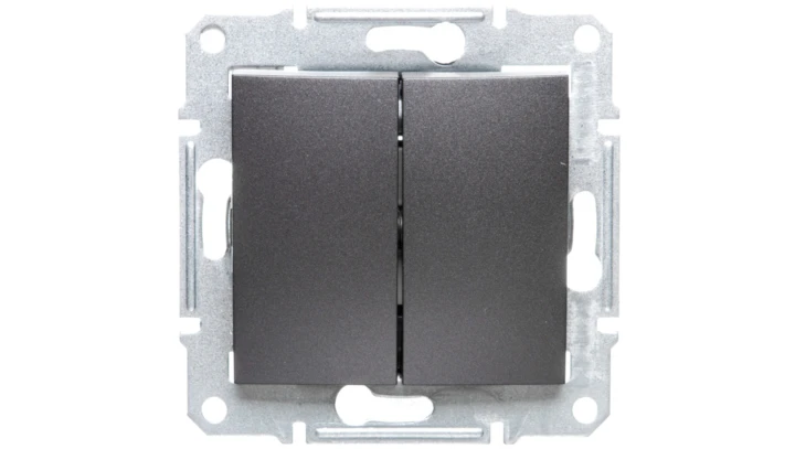 SEDNA Łącznik schodowy podwójny 10AX grafitowy IP20 SDN0600170