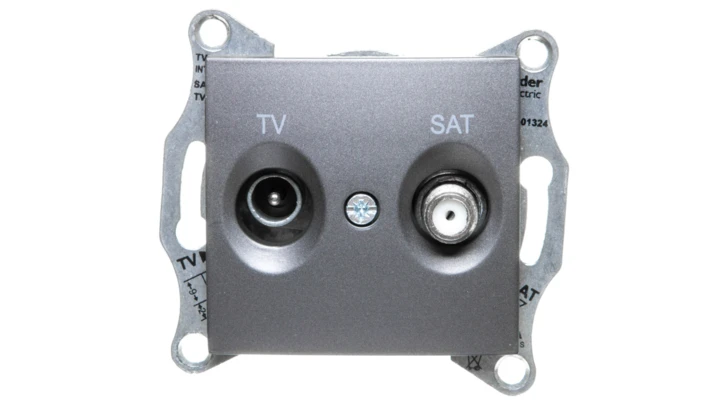 SEDNA Gniazdo antenowe TV/SAT przelotowe 4dB grafitowe SDN3401970