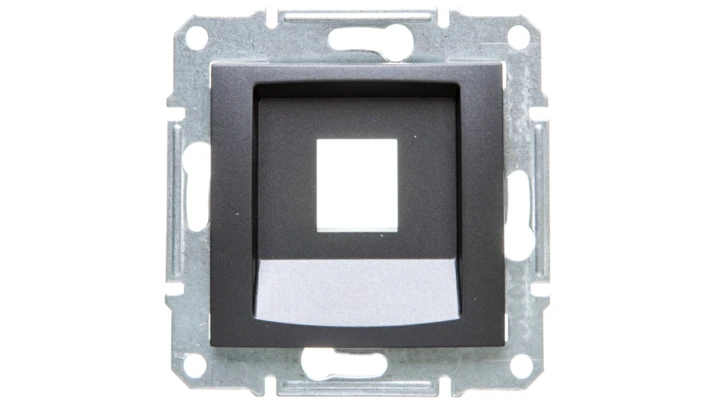 SEDNA Płytka centralna pojedyncza pod wkład komputerowy RJ45 KRONE grafitowa SDN4300370