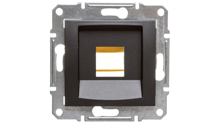 SEDNA Płytka centralna pojedyncza pod wkład komputerowy RJ45 SYSTIMAX grafitowa SDN4300570