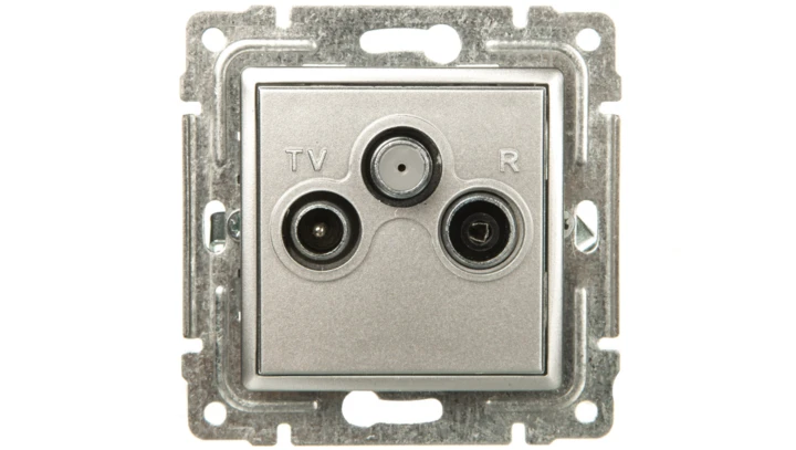 VENA Gniazdo antenowe RTV/SAT przelotowe aluminium 514077