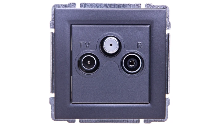 KOS66 Gniazdo antenowe RTV/SAT przelotowe 10dB grafit 666077