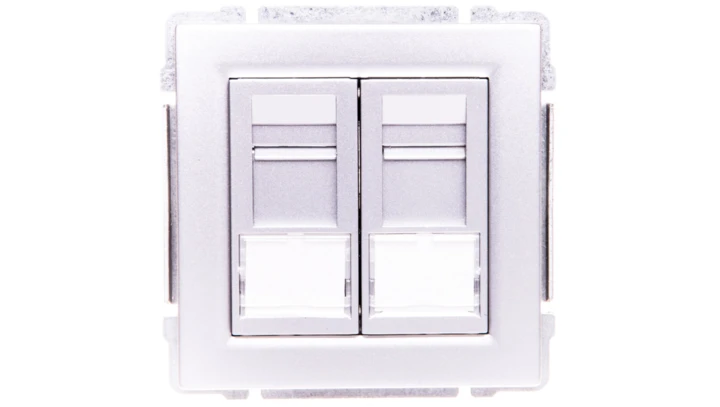 KOS66 Gniazdo komputerowe podwójne 2xRJ45 kat.6 ekranowane aluminium 664068