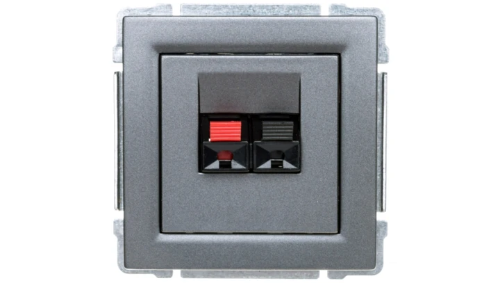 KOS66 Gniazdo głośnikowe pojedyncze grafit 666072