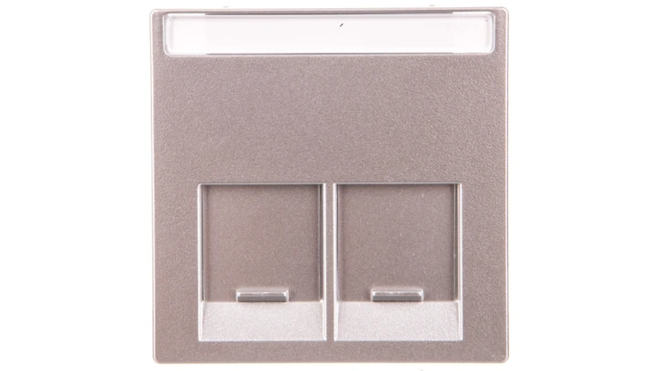 Merten System M Płytka centralna podwójna gniazda komputerowego RJ45 aluminium MTN466560