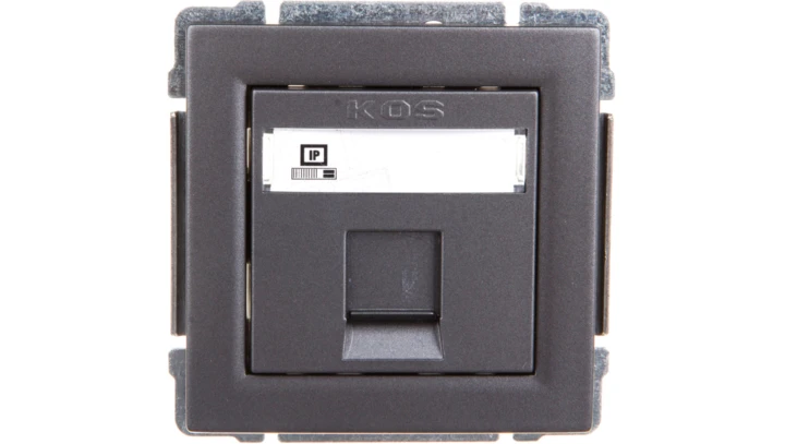 KOS66 Gniazdo komputerowe pojedyncze RJ45 MOLEX kat.5e nieekranowane grafit 666065