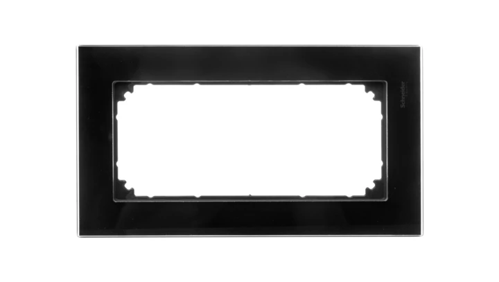 Merten M-Elegance Ramka podwójna (bez środkowej przegrody) szklana onyks czarny MTN404803