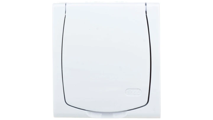 MADERA Gniazdo hermetyczne pojedyncze z/u IP44 klapka biała GNH-1NZ/00/w