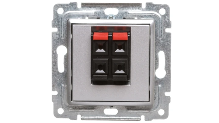 VENA Gniazdo głośnikowe podwójne aluminium 514071