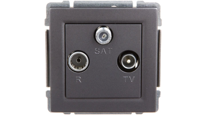 KOS66 Gniazdo antenowe RTV/SAT końcowe grafit 666076