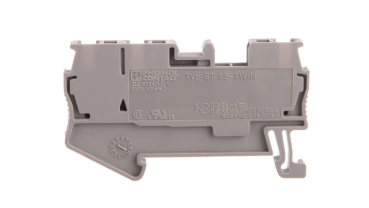 Złączka szynowa 3-przewodowa 0,08-1,5mm2 szara ST 1,5-TWIN 3031128 /50szt./