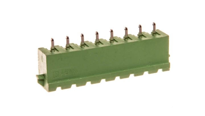 Gniazdo pinowe 8P 320V 12A zielone z noskiem blokującym MSTBVA 2,5/ 8-G-RN 1944657 /50szt./