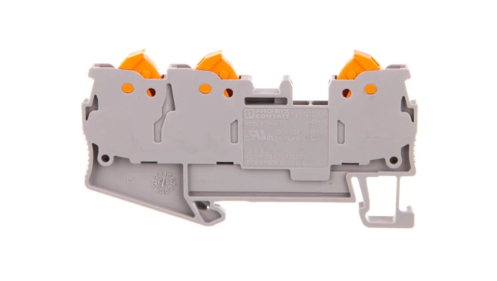 Złączka szynowa 3-przewodowa 4mm2 szara QTC 1,5-TWIN 3205048 /50szt./