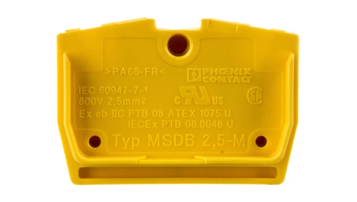 Złączka przelotowa 2,5mm2 żółta MSDB 2,5-M YE 3244290 /50szt./