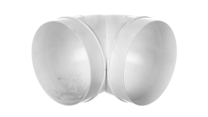 Kolanko okrągłe 150x90 stopni białe 690