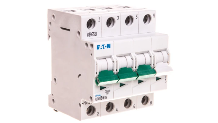 Wyłącznik nadprądowy 3P+N B 6A 10kA AC PLSM-B6/3N-MW 242511