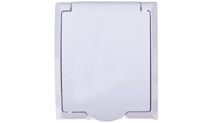 FALA Gniazdo hermetyczne pojedyncze z/u IP44 z przesłonami klapka biała GNH-1HZP/00/w