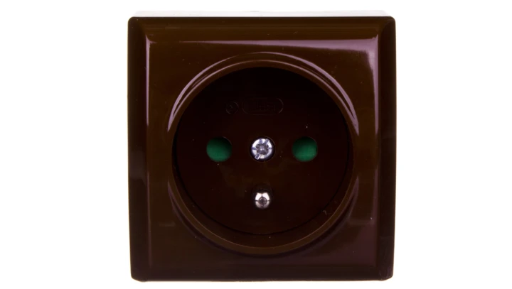 BIS Gniazdo pojedyncze z/u z przesłonami brązowe GN-1BZP/24